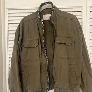 Lucky Brand Green Jacket with Printed Trim